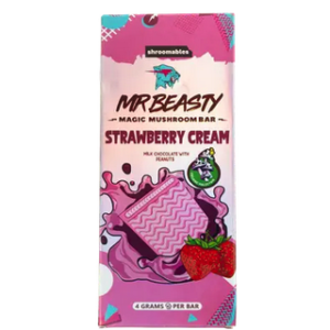 Mr. Beasty Strawberry Cream 4G Mushroom Chocolate Bars | Order Mr. Beasty Strawberry Cream Mushroom Chocolate Bars Online