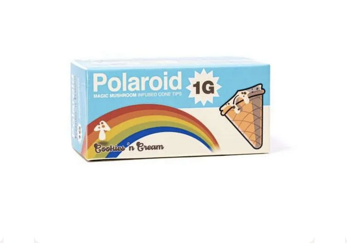 Polaroid Magic Mushroom Cookies n Cream Cone Tips