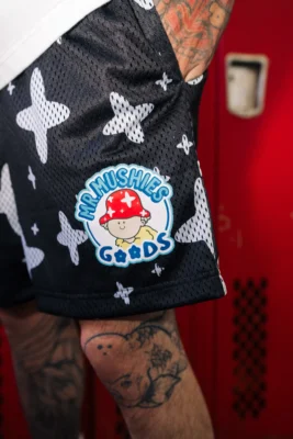Mr. Mushies Star Black Shorts