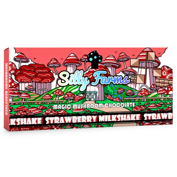 Silly Farms Strawberry Milkshake Magic Mushroom Chocolate Bars