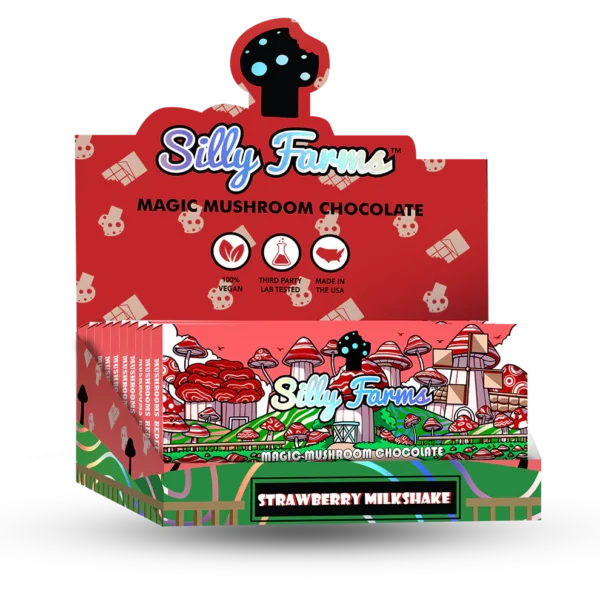 Silly Farms Strawberry Milkshake Magic Mushroom Chocolate Bars